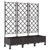 vidaXL Bac de jardin avec treillis et roues 3 pc Marron PP