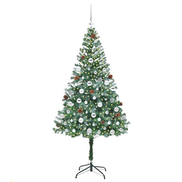 vidaXL Sapin de No&euml;l artificiel avec 300 LED Vert 180 cm PVC et Acier