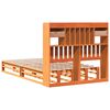 vidaXL Lit biblioth&egrave;que sans matelas cire marron 135x190 cm pin massif