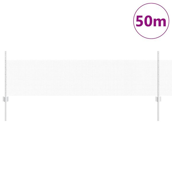 vidaXL Cl&ocirc;ture avec poteau Argent&eacute; 0,5 x 50 m Acier