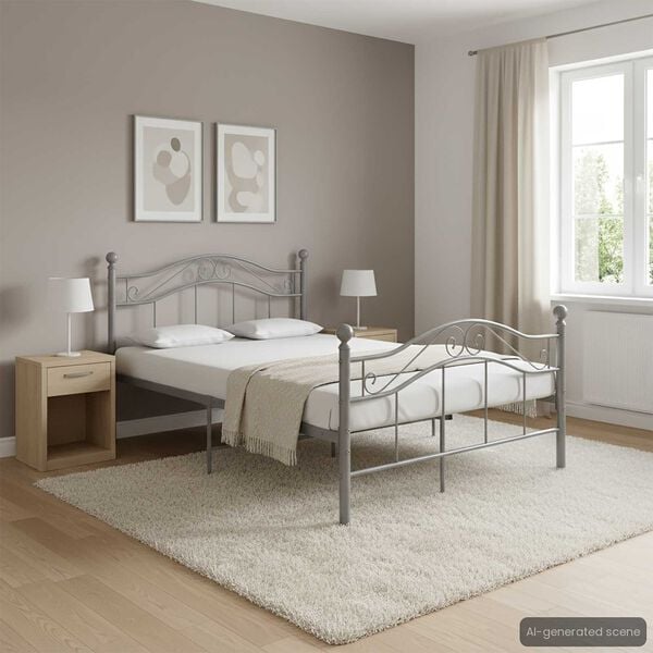vidaXL Cadre de lit sans matelas gris métal 120x200 cm