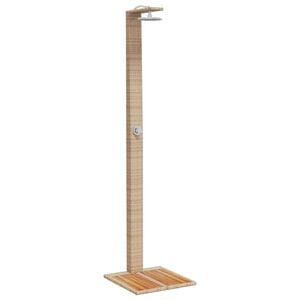vidaXL Douche d'ext&eacute;rieur beige 50x55x224cm r&eacute;sine tress&eacute;e bois acacia