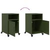 vidaXL Tables de chevet 2 pcs vert olive 36x39x59 cm acier