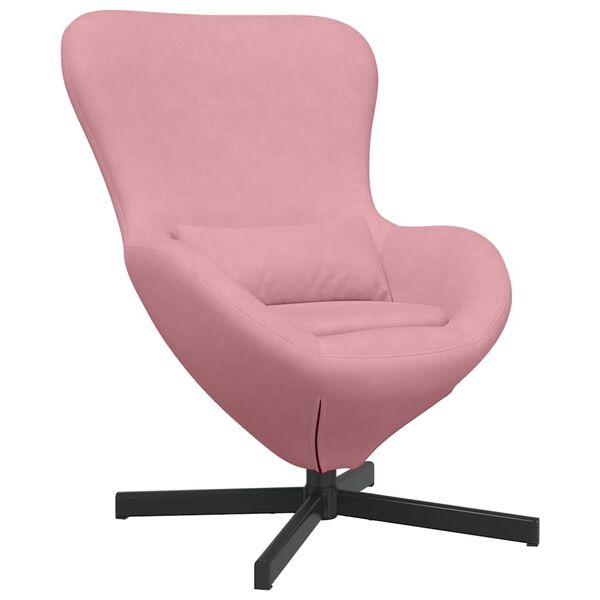 vidaXL Fauteuil œuf Rose 63 x 73 x 90 cm Velours