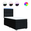 vidaXL Sommier &agrave; lattes de lit avec matelas Noir 100x200 cm Tissu