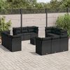 vidaXL Salon de jardin avec coussins 13 pcs noir r&eacute;sine tress&eacute;e