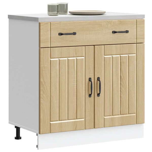 vidaXL Armoire de cuisine Lucca ch&ecirc;ne sonoma bois ing&eacute;nierie