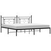 vidaXL Cadre de lit m&eacute;tal sans matelas avec t&ecirc;te de lit noir 193x203cm