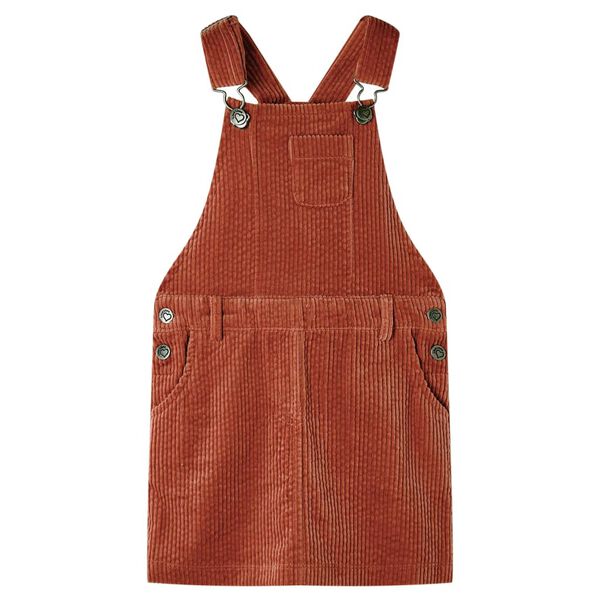 Robe salopette pour enfants velours c&ocirc;tel&eacute; cognac 140