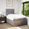 vidaXL Sommier &agrave; lattes de lit avec matelas Taupe 120x200 cm Tissu