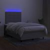 vidaXL Sommier &agrave; lattes de lit matelas LED gris clair 120x190 cm tissu