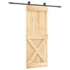 vidaXL Porte coulissante 80 x 210 cm Bois de pin massif (non trait&eacute;)