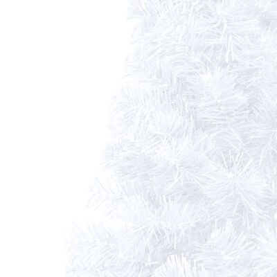 vidaXL Demi-arbre de Noël artificiel pré-éclairé et boules blanc 210cm