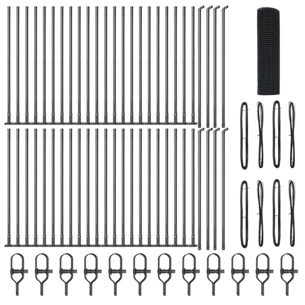 vidaXL Poteau de cl&ocirc;ture. Gris 100 x 0,5 m (treillis de 25 x 25 mm)