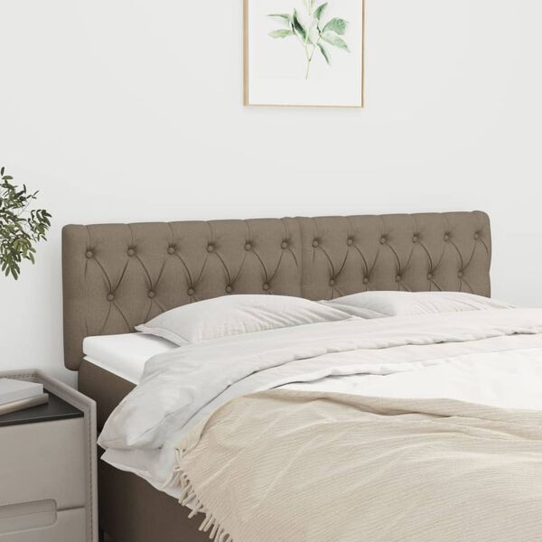 vidaXL T&ecirc;tes de lit 2 pcs Taupe 80x7x78/88 cm Tissu