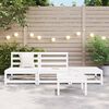 vidaXL Salon de jardin 3 pcs Blanc Bois de pin massif