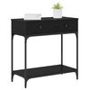 vidaXL Table console Ch&ecirc;ne noir 75 x 34,5 x 75 cm Bois d'ing&eacute;nierie