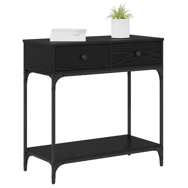 vidaXL Table console Ch&ecirc;ne noir 75 x 34,5 x 75 cm Bois d'ing&eacute;nierie