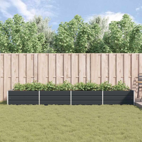 vidaXL Jardini&egrave;re Anthracite 195 x 100 x 45 cm Acier galvanis&eacute;