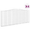 vidaXL Paniers &agrave; gabions arqu&eacute;s 4 pcs 400x30x160/180 cm Fer galvanis&eacute;
