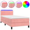 vidaXL Sommier &agrave; lattes de lit avec matelas et LED Rose 80x200 cm