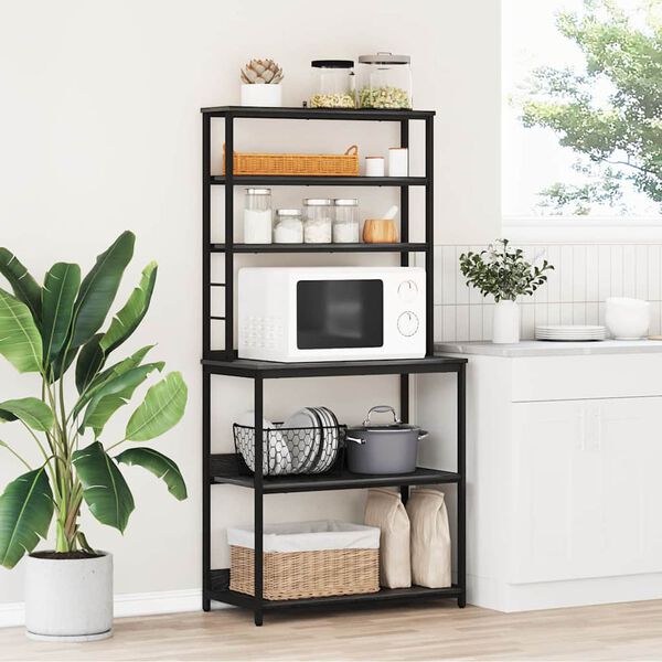 vidaXL &Eacute;tag&egrave;re de cuisine Ch&ecirc;ne noir 80 x 40 x 168 cm