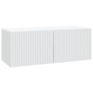 vidaXL Meuble TV mural Blanc 78,5 x 31 x 30 cm Bois d'ing&eacute;nierie