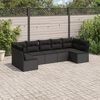 vidaXL Salon de jardin 7 pcs avec coussins noir résine tressée