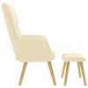 vidaXL Chaise de relaxation avec repose-pied Crème Tissu