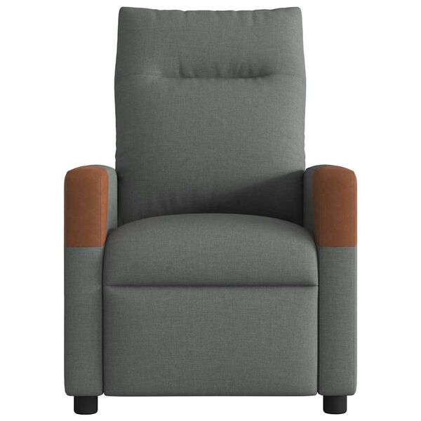 vidaXL Fauteuil inclinable en tissu gris foncé
