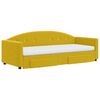 vidaXL Lit de jour avec gigogne et tiroirs jaune 80x200 cm velours