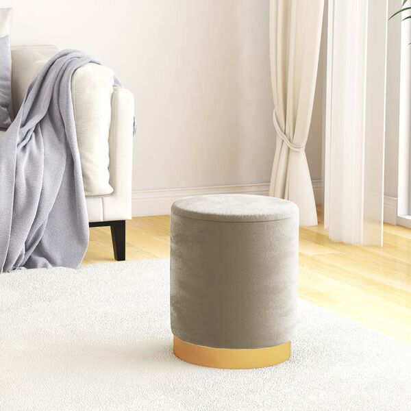 vidaXL Tabouret de rangement rond Gris foncé Velours 31 x 37 cm