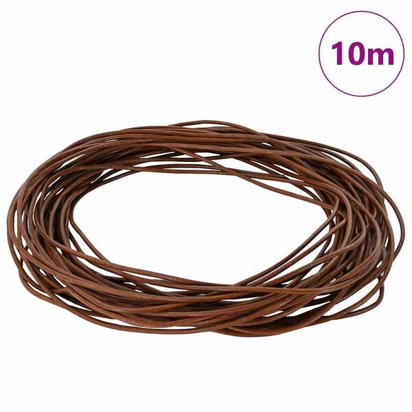 vidaXL Corde en Cuir Marron Clair Ø1,5 mm x 10 m Cuir