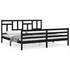 vidaXL Cadre de lit sans matelas noir 200x200 cm bois massif