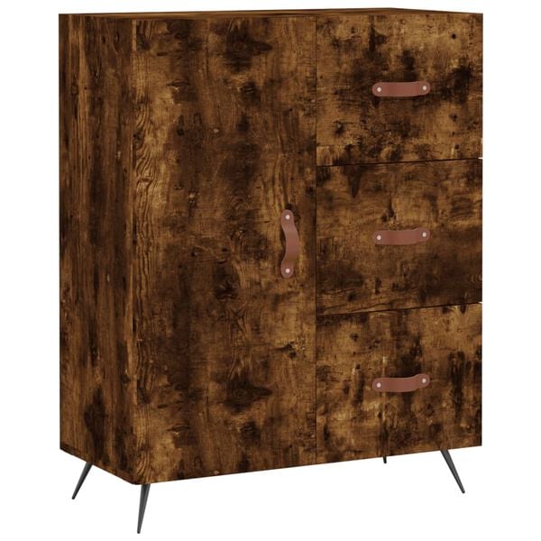 vidaXL Buffet ch&ecirc;ne fum&eacute; 69,5x34x90 cm bois d'ing&eacute;nierie