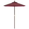 vidaXL Parasol de jardin avec m&acirc;t en bois rouge bordeaux 196x231 cm