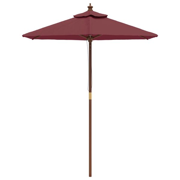 vidaXL Parasol de jardin avec m&acirc;t en bois rouge bordeaux 196x231 cm