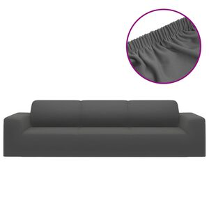 vidaXL Housse extensible canap&eacute; 4places Anthracite Jersey de polyester