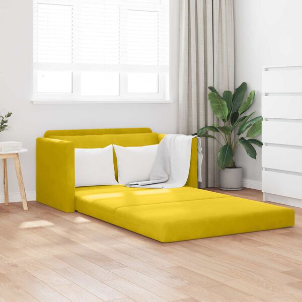 vidaXL Canap&eacute;-Lit 110cm Jaune tournesol Velours