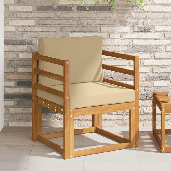 vidaXL Canap&eacute; d&rsquo;ext&eacute;rieur Bois d'acacia massif et polyester Naturel