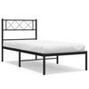 vidaXL Cadre de lit m&eacute;tal sans matelas avec t&ecirc;te de lit noir 100x190cm