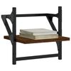 vidaXL &Eacute;tag&egrave;res murales avec barres 2 pcs ch&ecirc;ne marron 30x25x30 cm