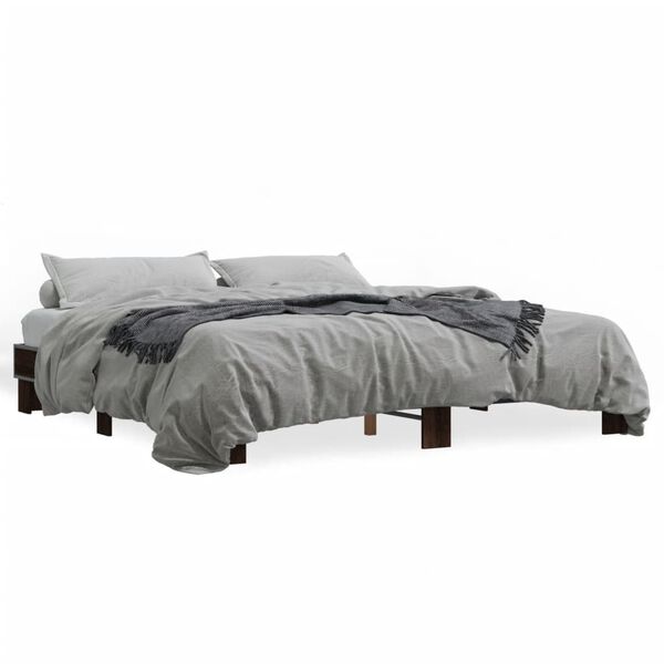 vidaXL Cadre de lit sans matelas ch&ecirc;ne marron 160x200 cm
