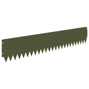 vidaXL Bordure de Pelouse 10 pcs 103 x 20 cm Acier Vert olive