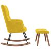vidaXL Chaise &agrave; bascule avec repose-pied Jaune moutarde Velours