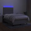 vidaXL Sommier &agrave; lattes de lit et matelas et LED Gris clair 120x200 cm