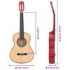 vidaXL Guitare classique pour débutants et enfants 1/2 34" Tilleul