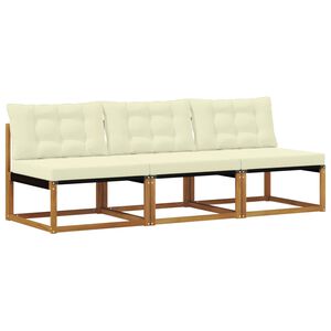 vidaXL 3 pc Sofa de milieu ext&eacute;rieur Bois d'Acacia Massif Naturel
