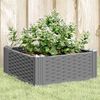 vidaXL Jardini&egrave;re avec piquets gris clair 42,5x42,5x28,5 cm PP