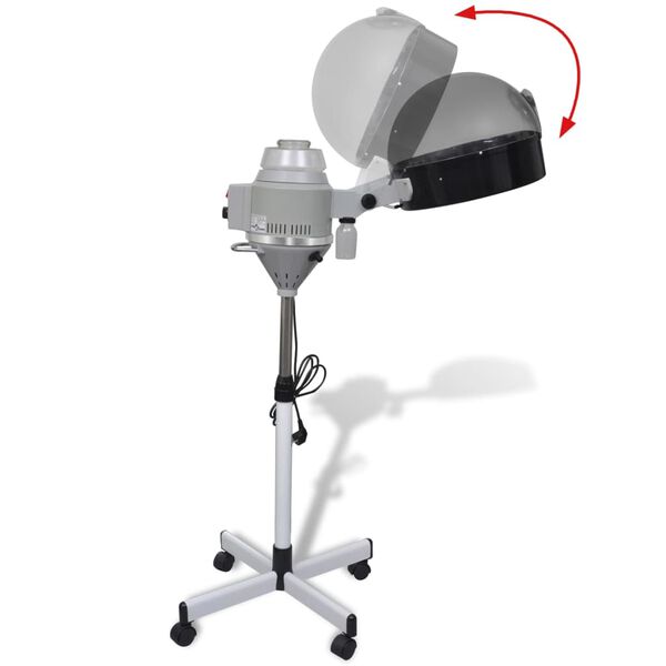 vidaXL Appareil à vapeur à cheveux de salon avec base roulante